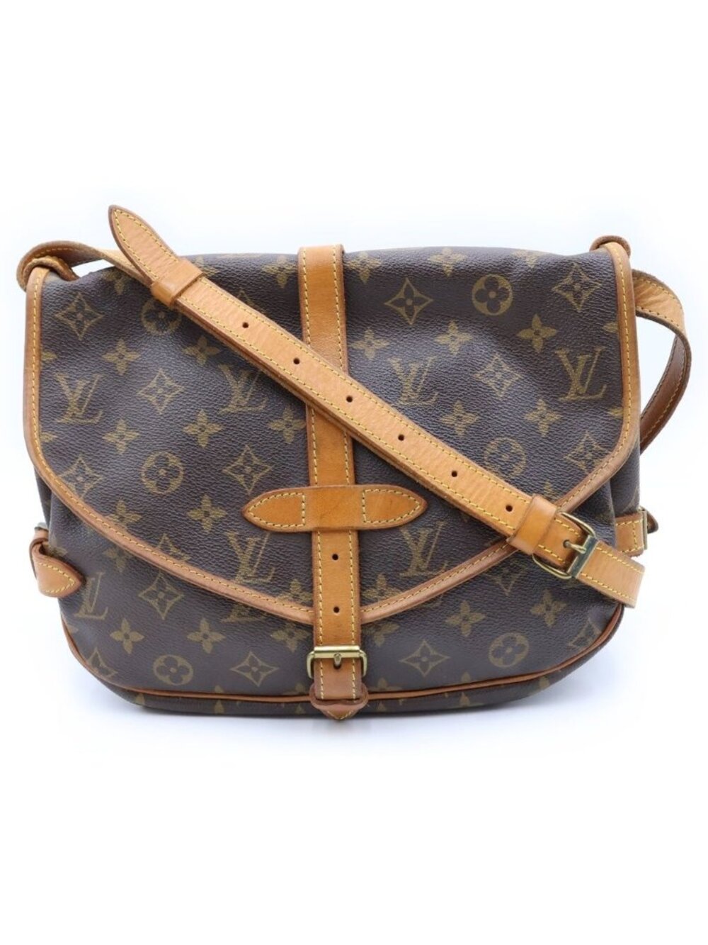 Louis Vuitton Monogram Saumur 30 Leather Shoulder Bag Brown